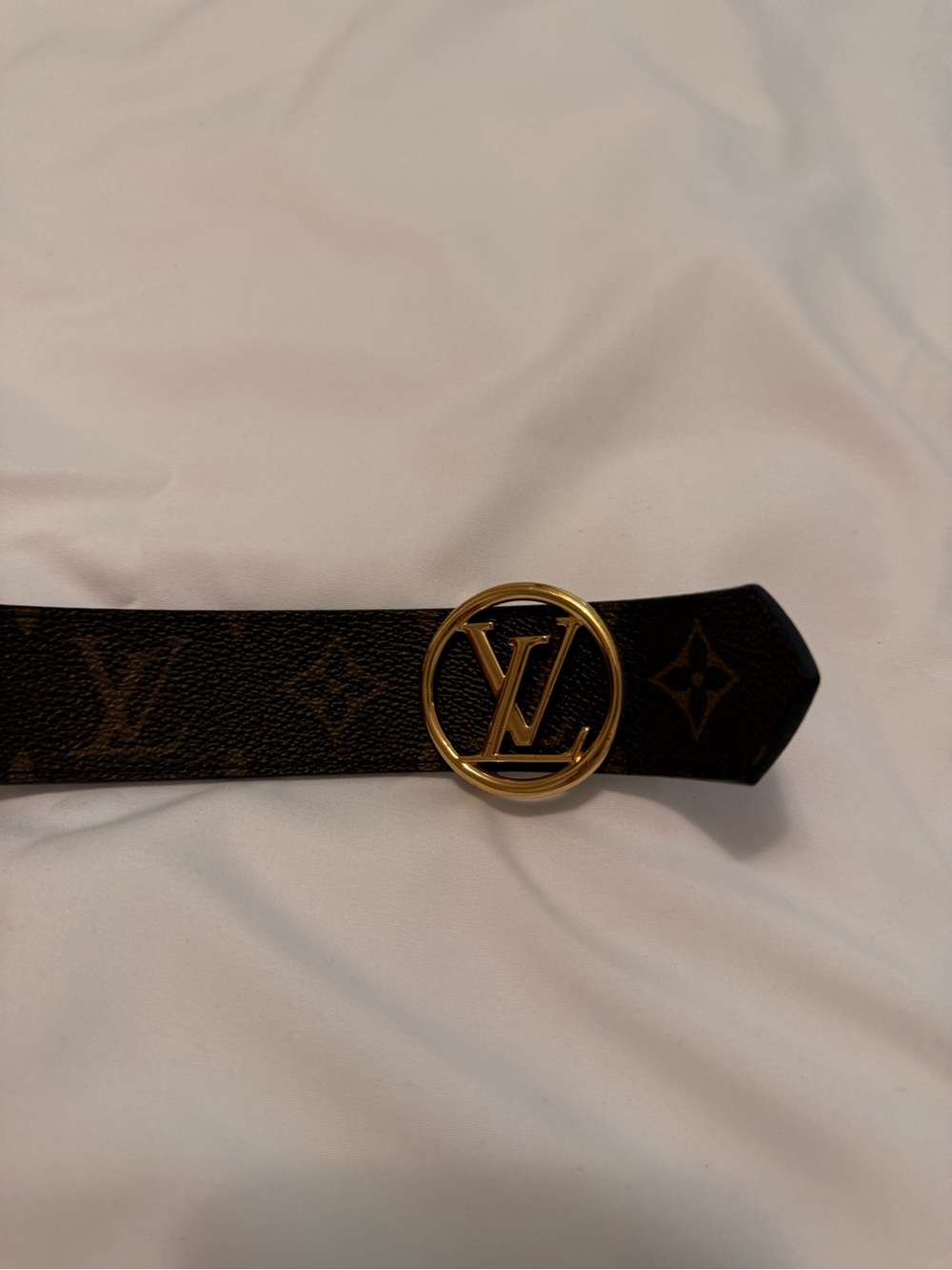 Louis Vuitton Monogram Belt with Gold LV Circle Buckle - Brown/Gold - Picture 2 of 4